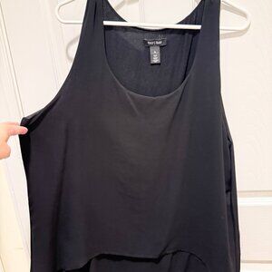 White House Black Market Black Layered Chiffon Tank